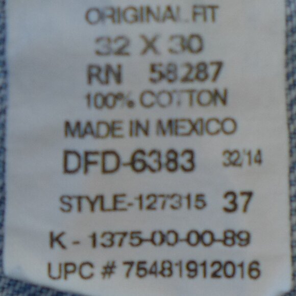 Faded Glory Denim Jeans Light Blue Stonewash - Picture 4 of 4